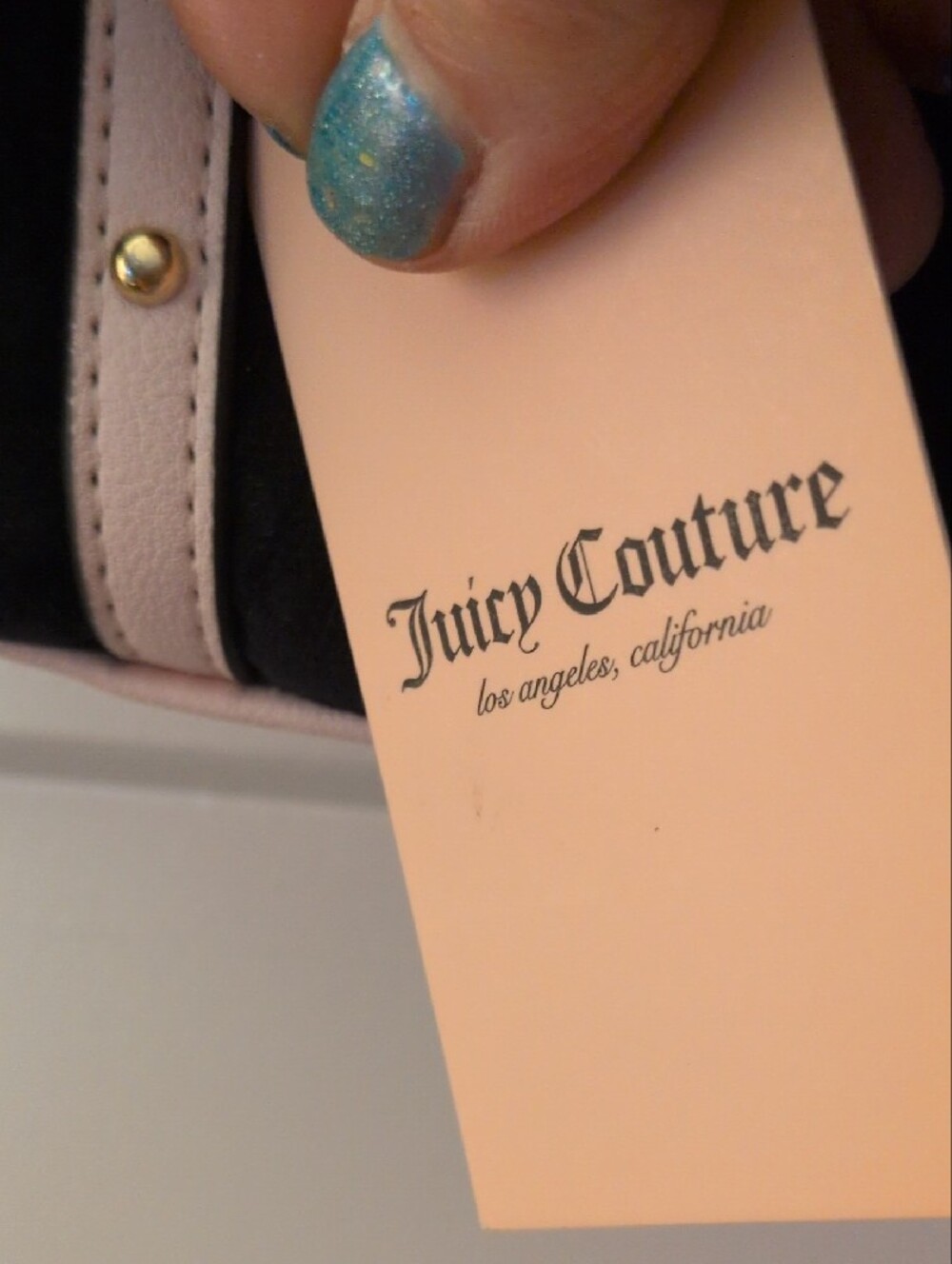 Juicy Couture Black and Pale Pink Velvet Satchel - Picture 4 of 14